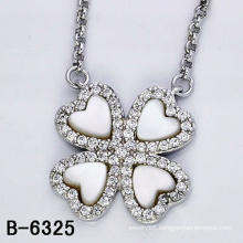 925 Sterling Silver Pendant Necklace with White Shell